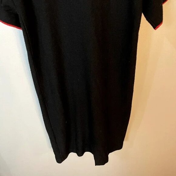 Steve Fabrikant Red Lips Funky Vintage Black Wool Short Sleeve Midi Dress SZ 10 - Picture 13 of 15